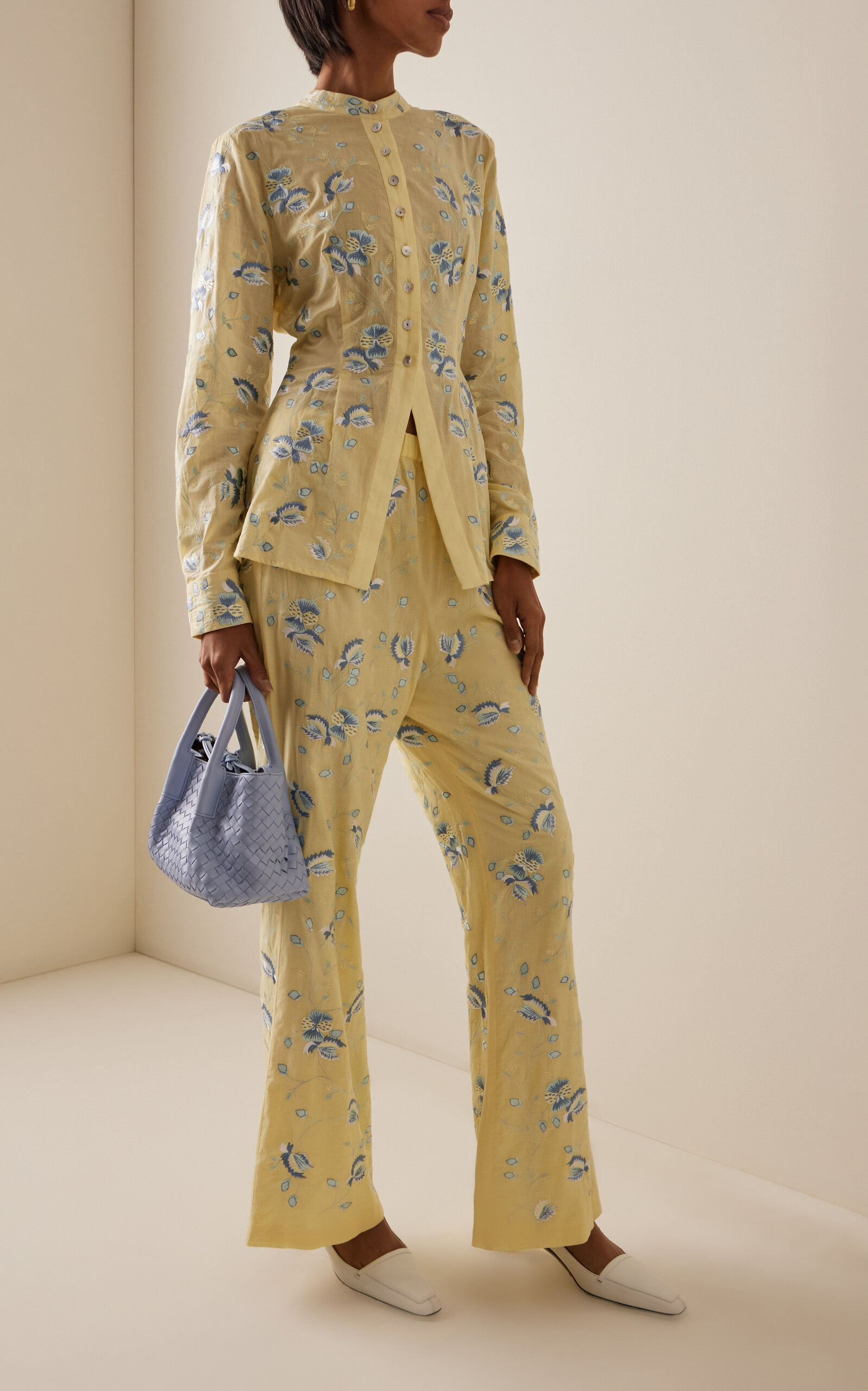 Juniper Embroidered-Cotton Shirt yellow - 3