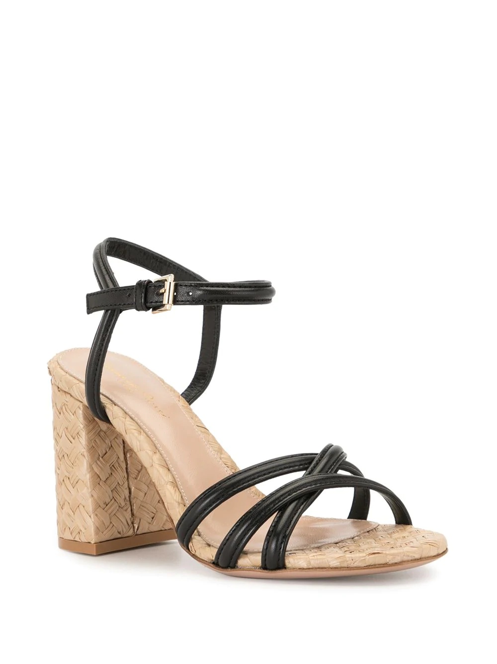 strappy straw sandals - 2