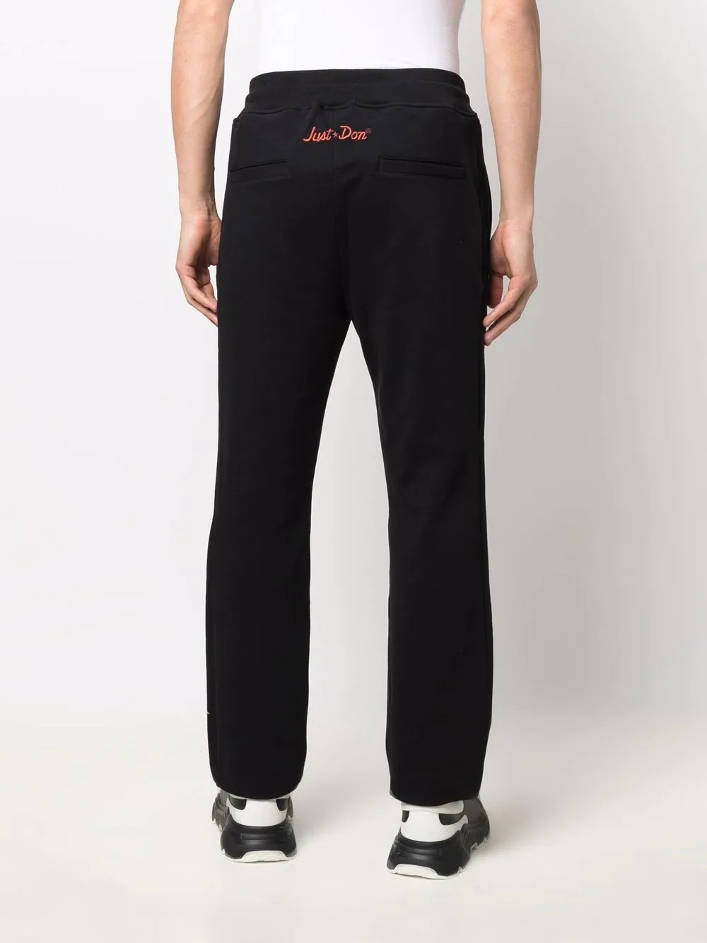 embroidered straight track pants - 4