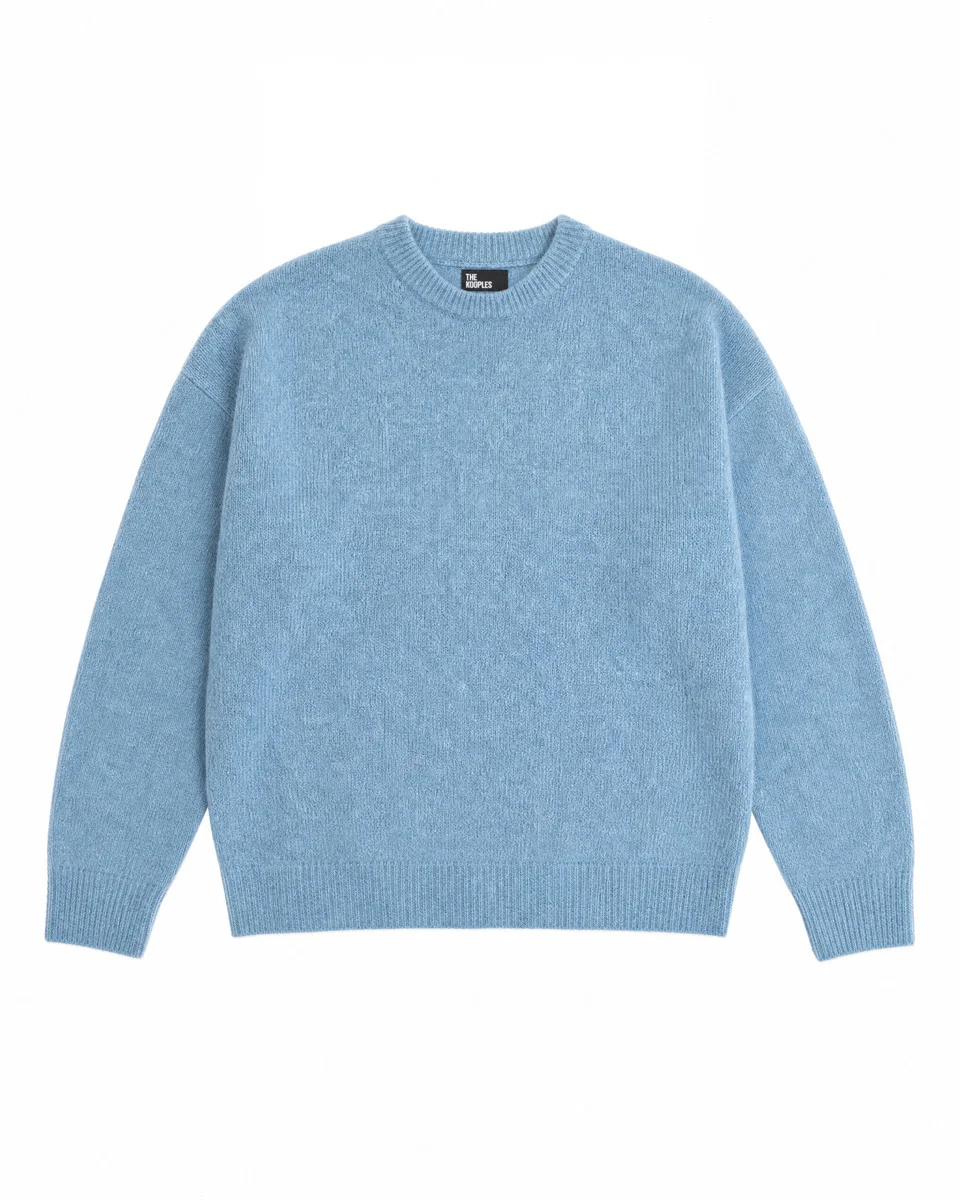 BLUE MOHAIR-BLEND SWEATER - 1