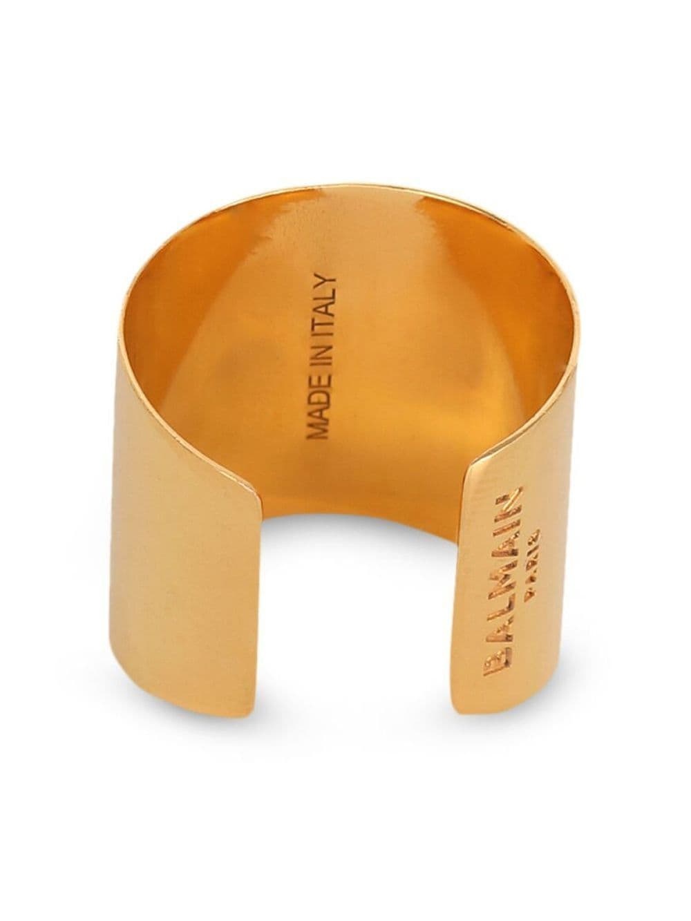 engraved-logo detail ring - 3