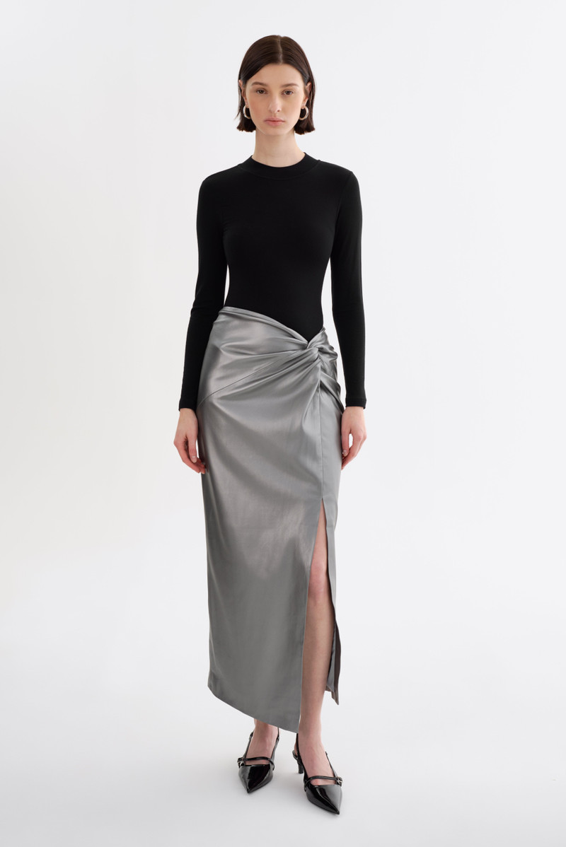EILEEN | Faux Leather Maxi Skirt 1