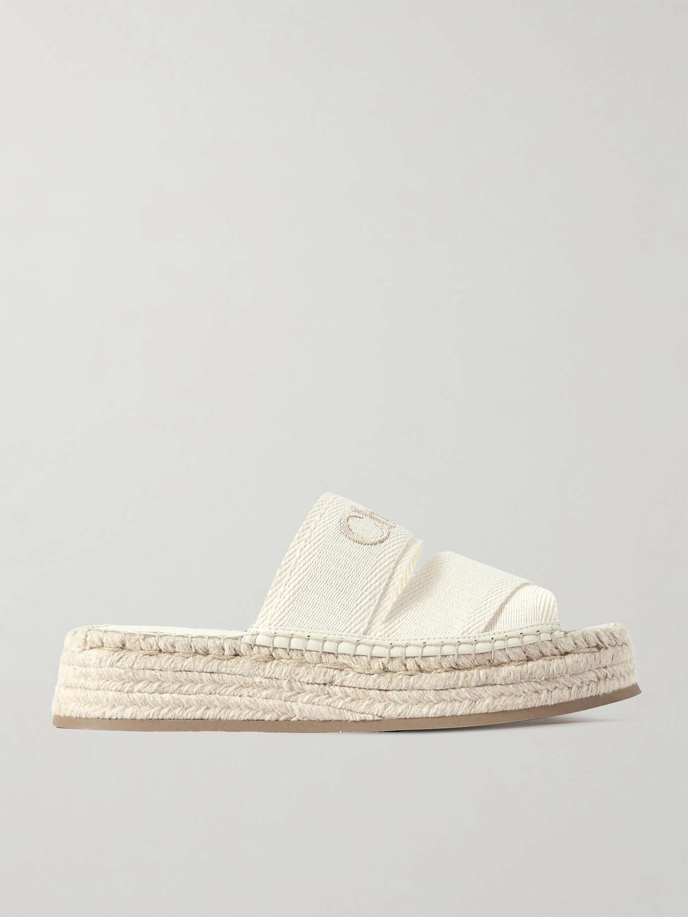 Mila logo-embroidered canvas espadrille slides - 1