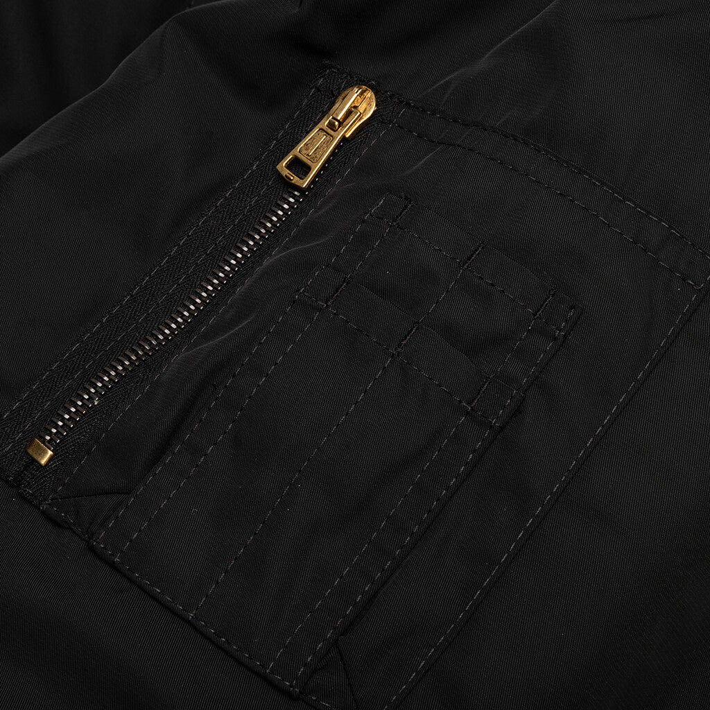RAF SIMONS X SMILEY PRINT AND BADGE BOMBER JACKET - BLACK - 4