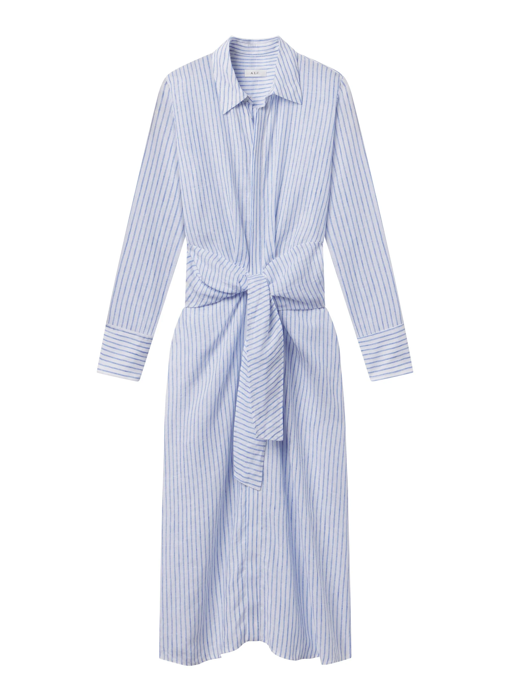 Mila Striped Linen Midi Dress - 1