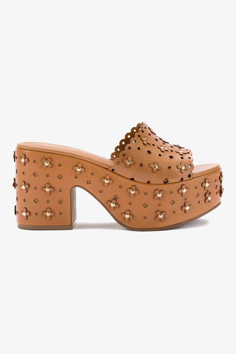 Miso Platform Sandal In Biscuit Leather 1