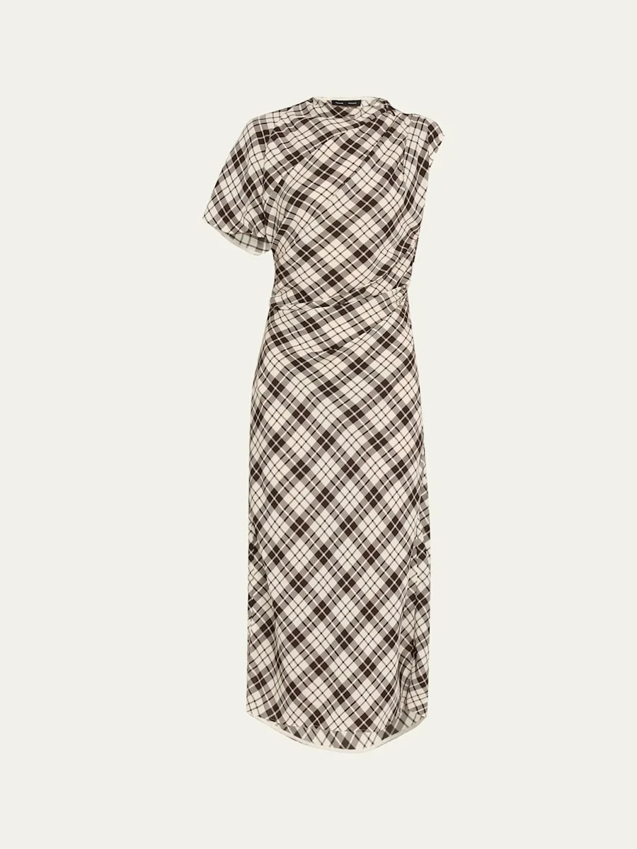 Hallie Crinkled Plaid Dress - 1