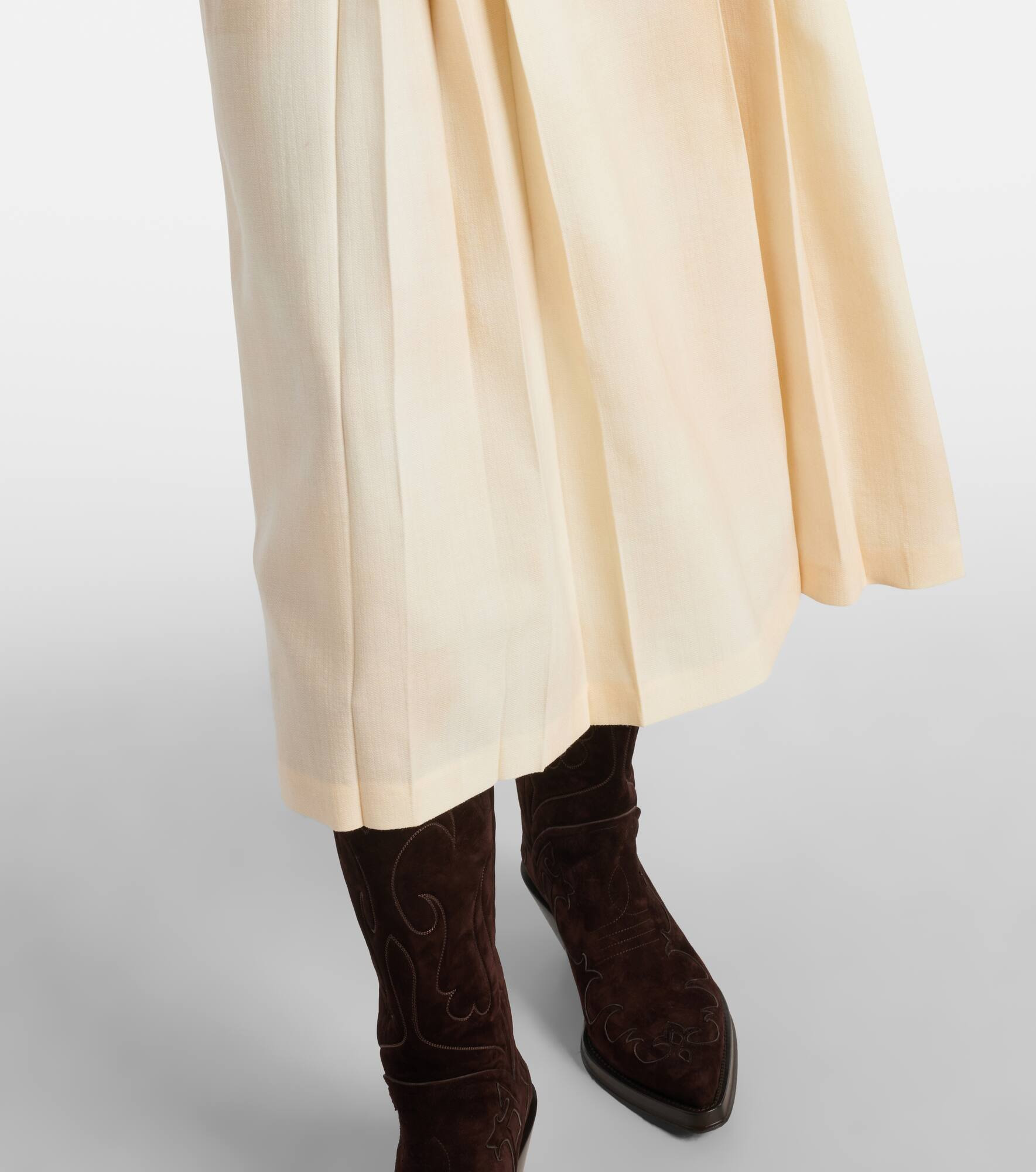 Lerna pleated virgin wool midi skirt - 6