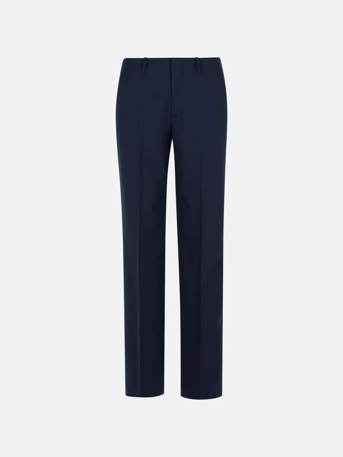 'SASIA' NAVY POLYESTER BLEND PANTS - 1