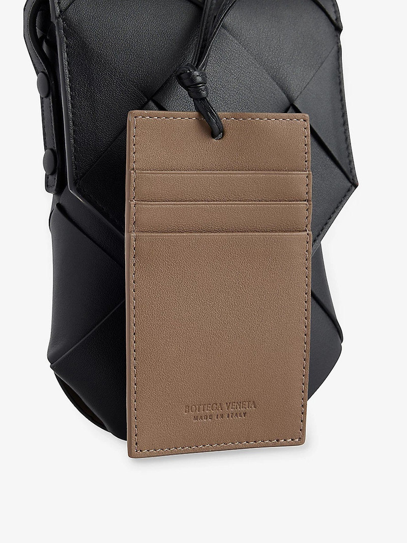 Bottega Veneta Diago Intrecciato-Leather Cross-Body Phone Pouch outlook