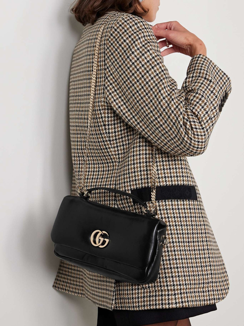 GG Milano padded leather shoulder bag Black 6