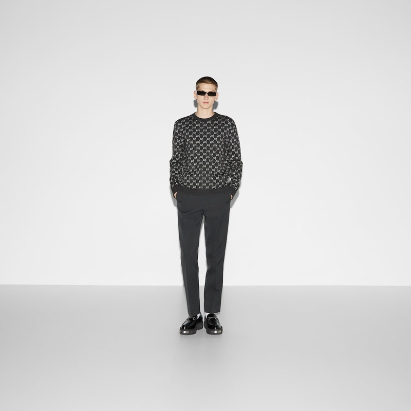 GUCCI Wool jacquard sweater with GG Shadow outlook