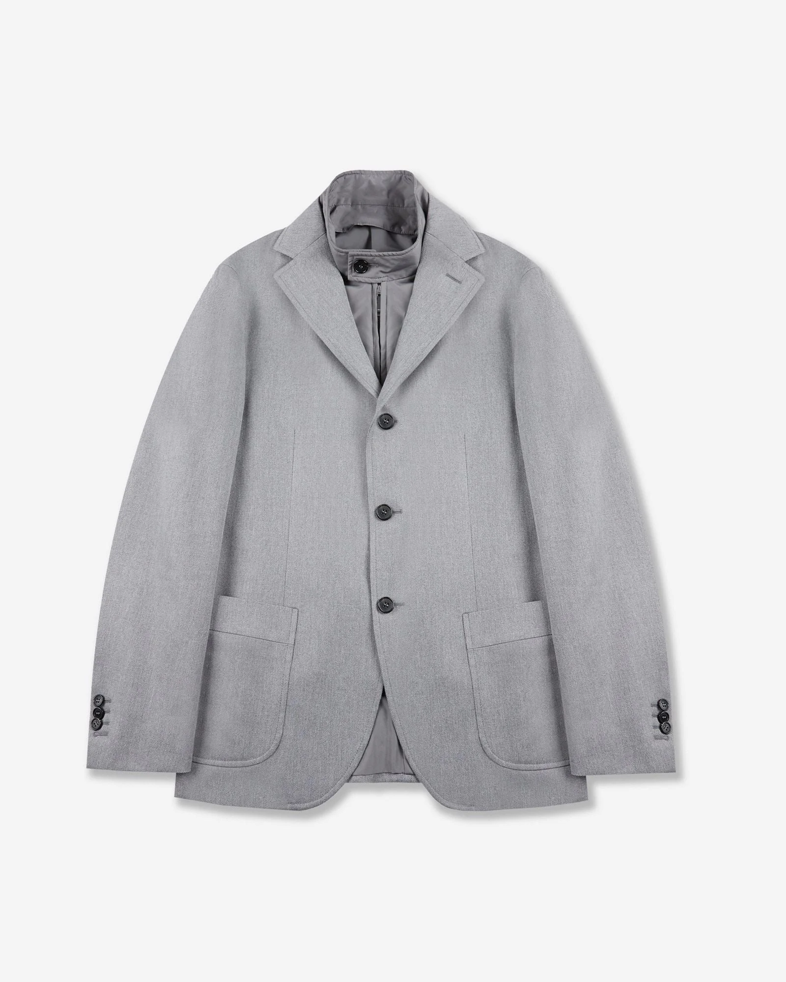 Regular fit wool and cotton drill jacket - 1