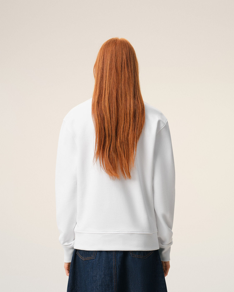WHITE COTTON KNITTED AMI DE COEUR SWEATSHIRT 5