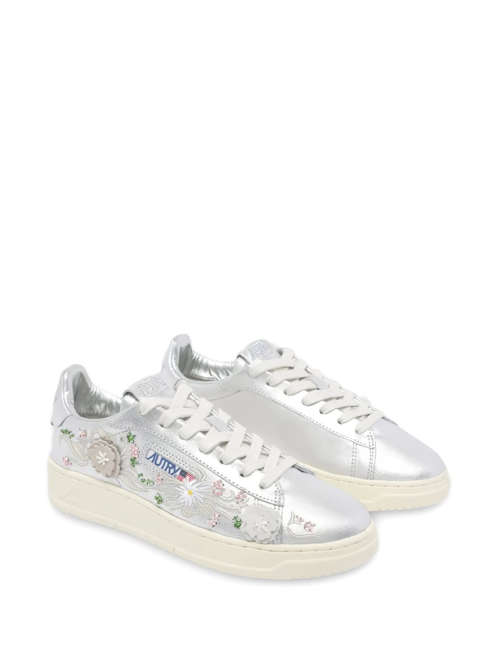 Dallas Low floral-embroidered trainers - 2