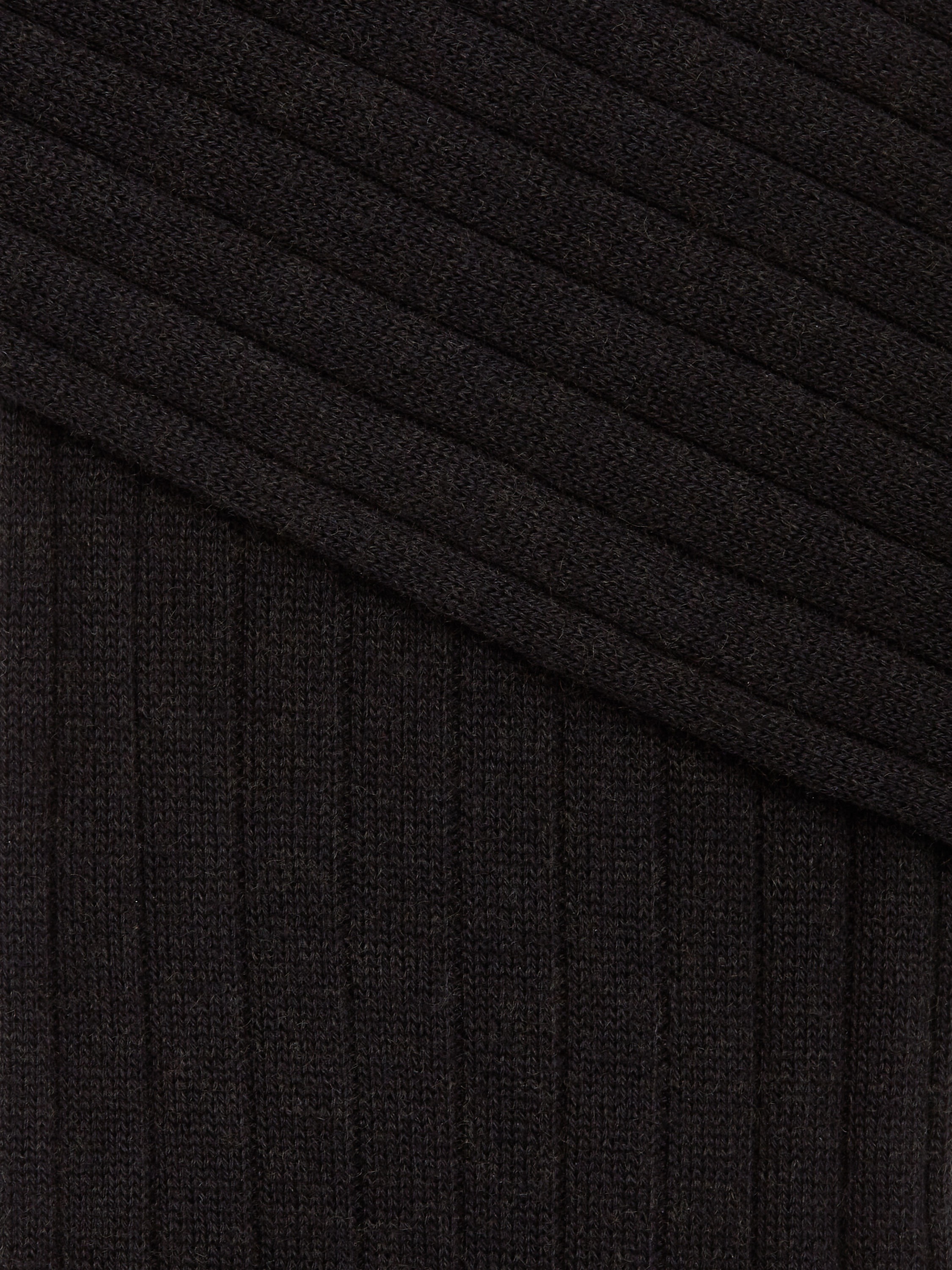 BLACK COTTON CASHMERE AND SILK SOCKS - 2