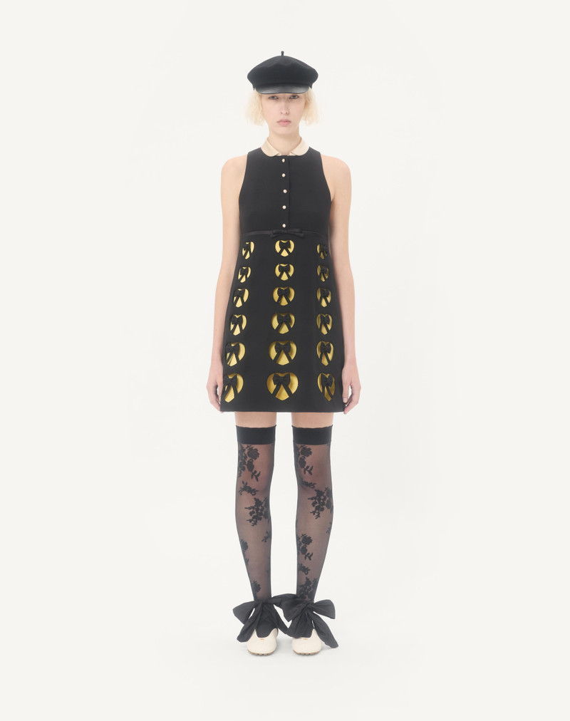 EMBROIDERED CREPE COUTURE SHORT DRESS 5