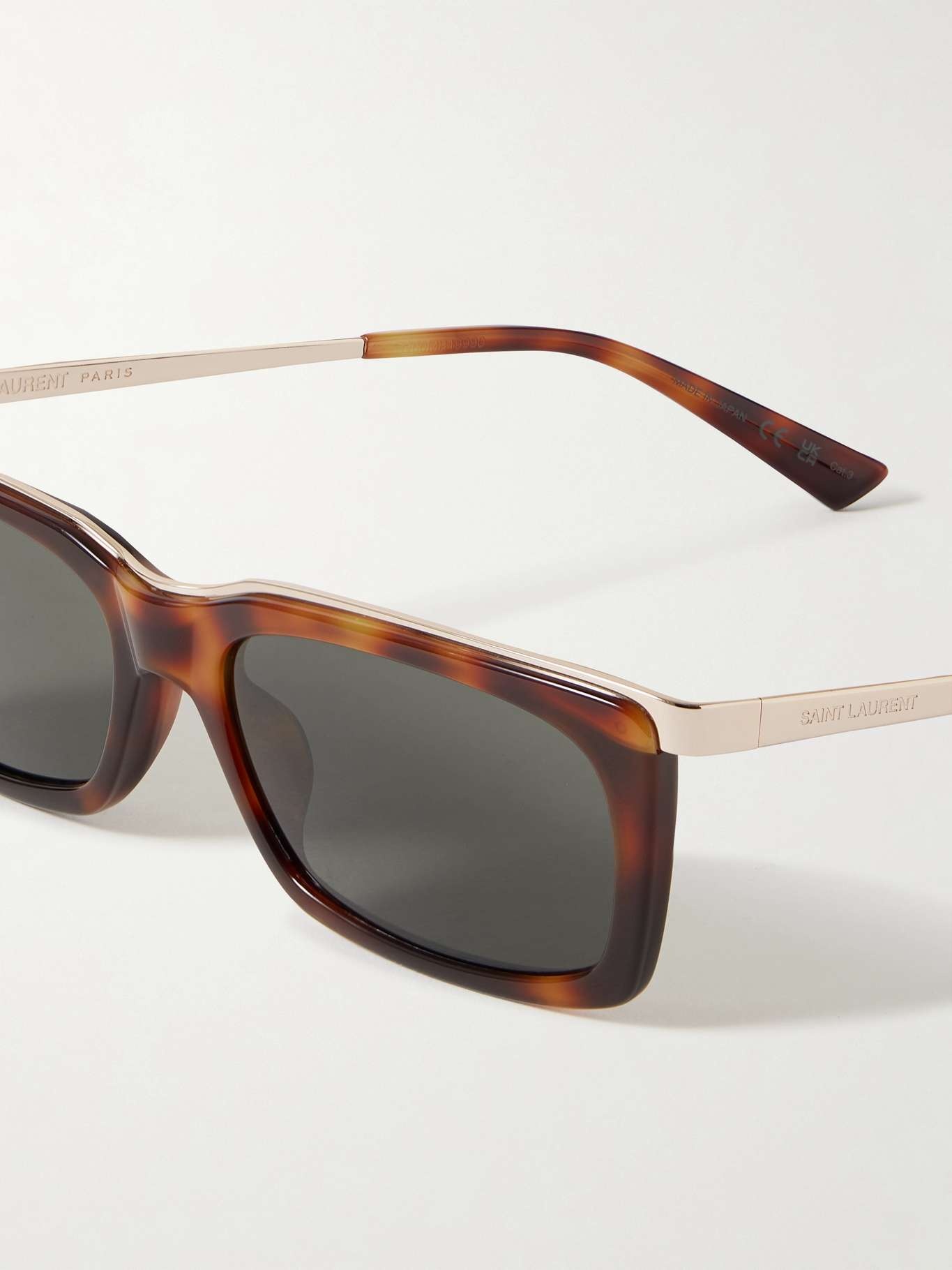 Rectangle-frame tortoiseshell acetate and gold-tone sunglasses Tortoiseshell - 4