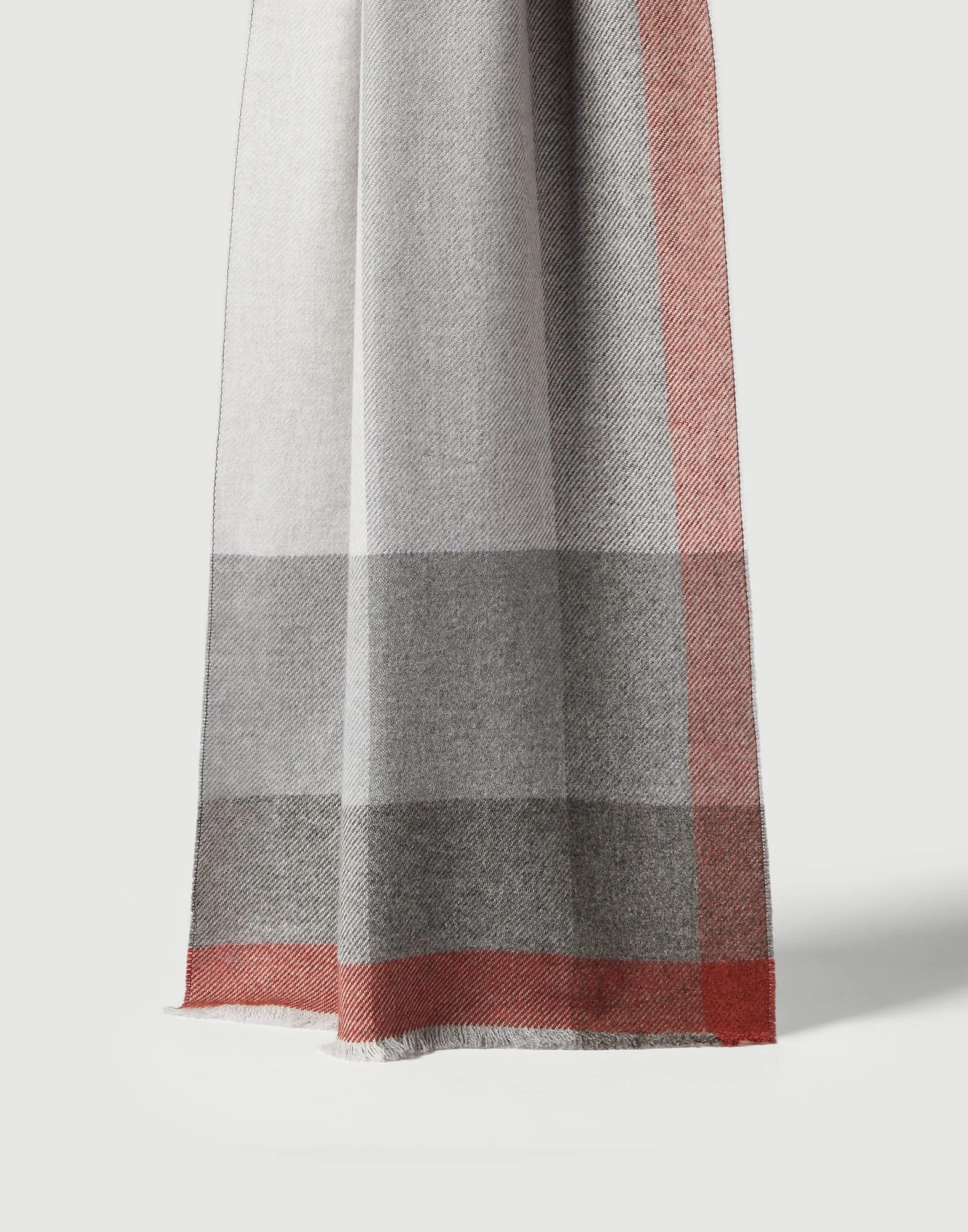 Wool and cashmere checked twill scarf - 1