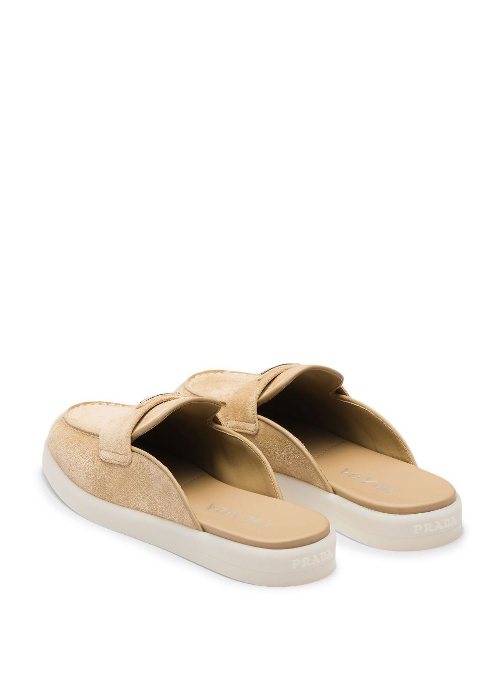 logo-plaque suede mules - 3