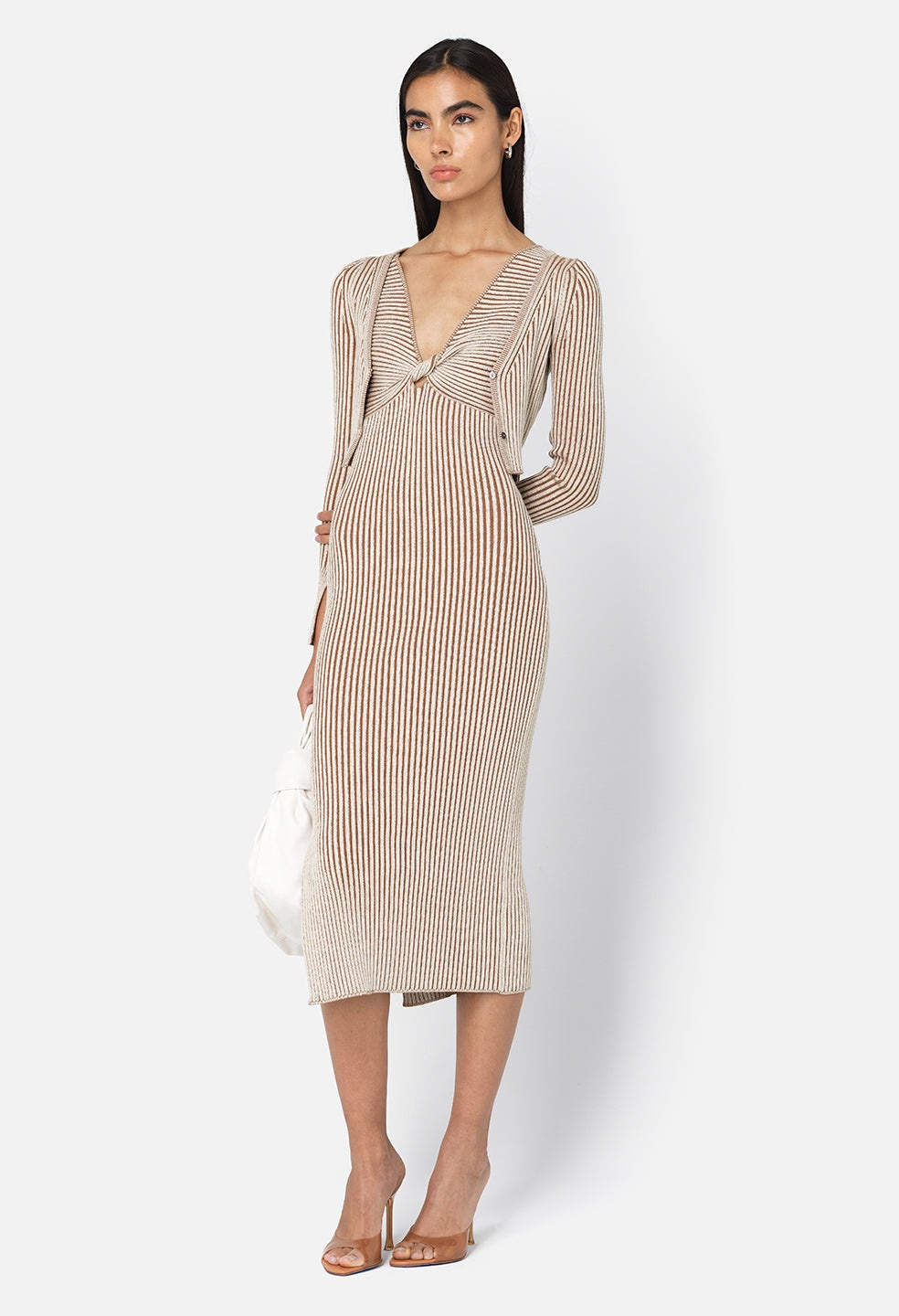 PIPER SILK RIB TWIST DRESS - 3