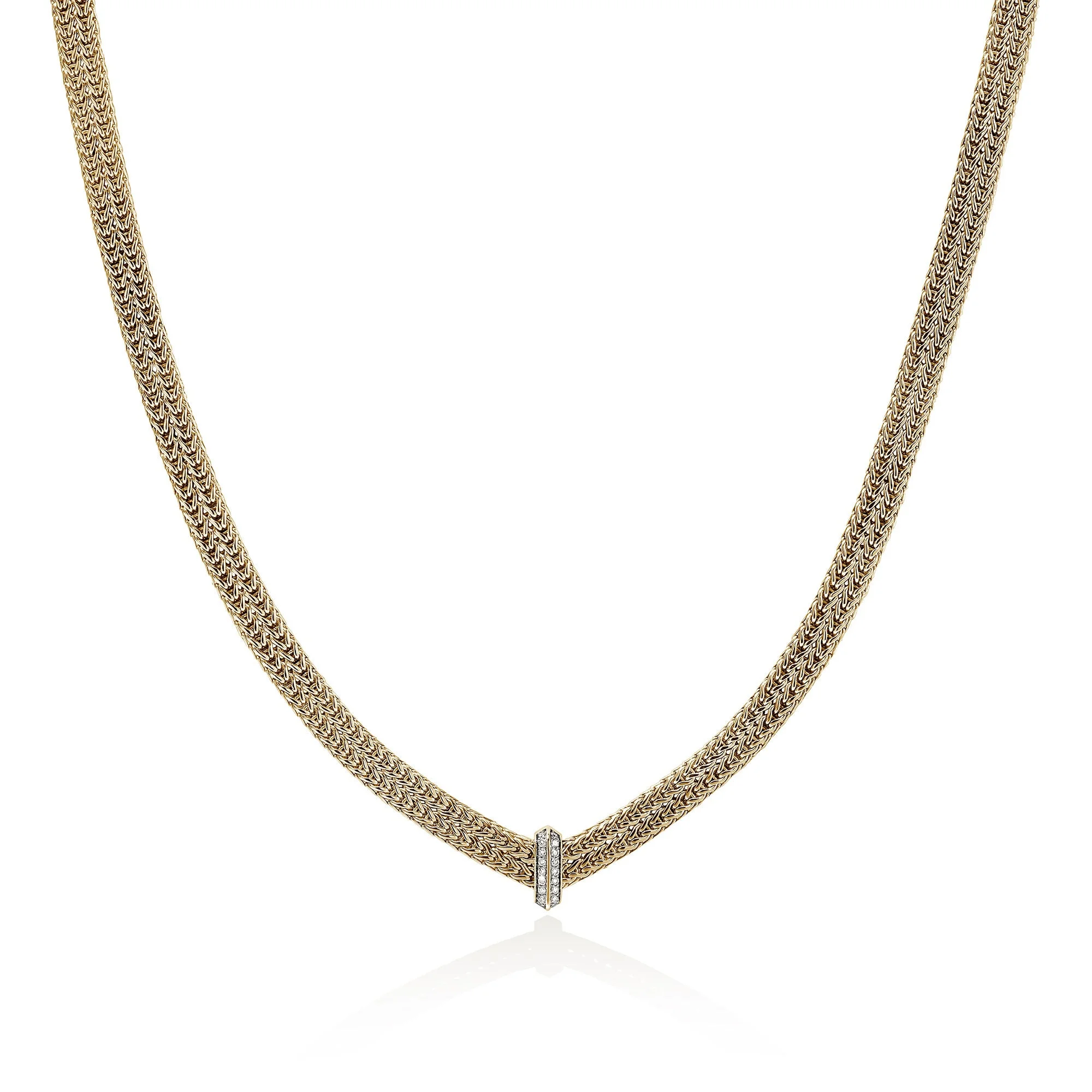 Icon Link Necklace, Gold, Diamonds, 6MM - 1