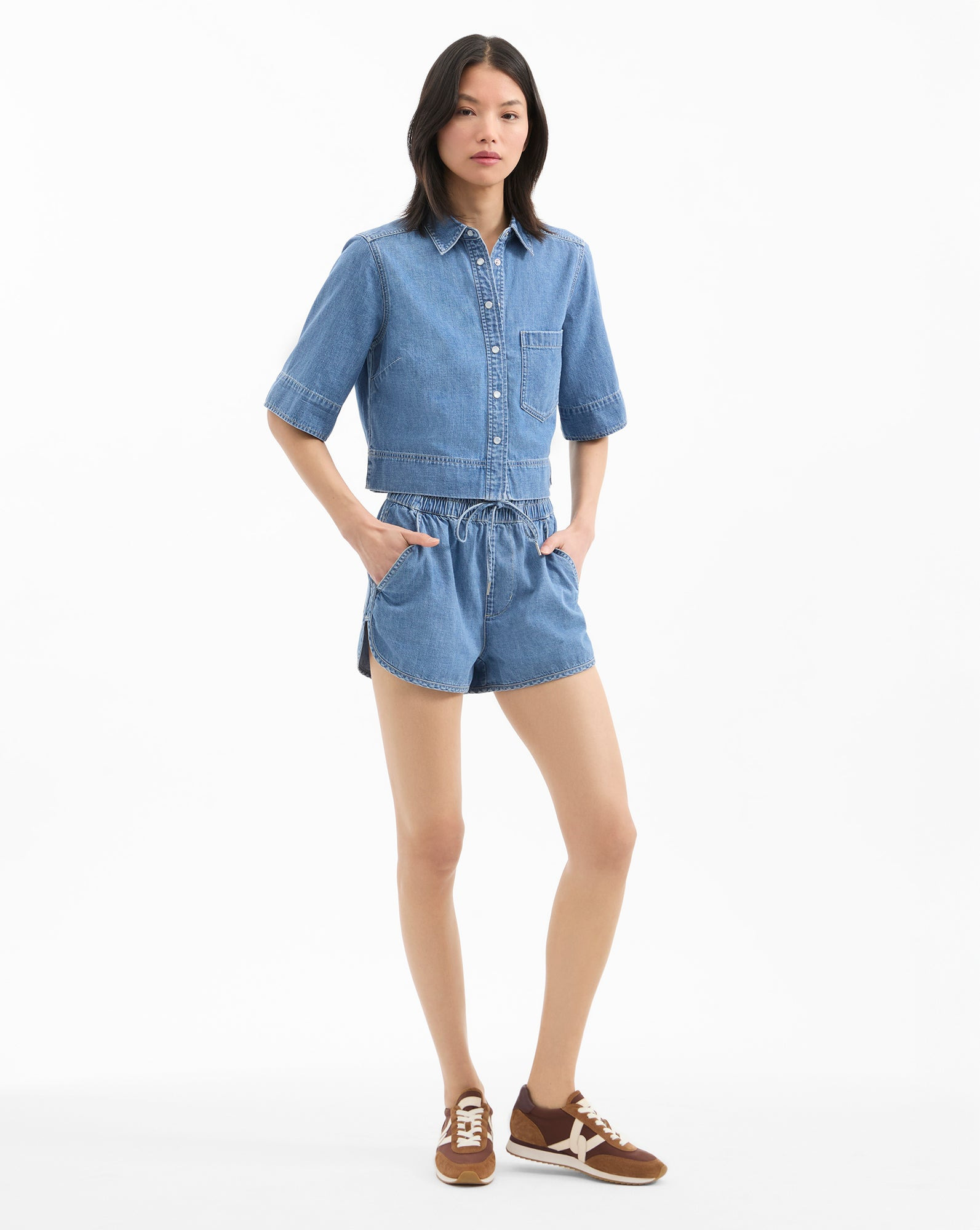 NESSIE DENIM DRAWSTRING SHORT - 7