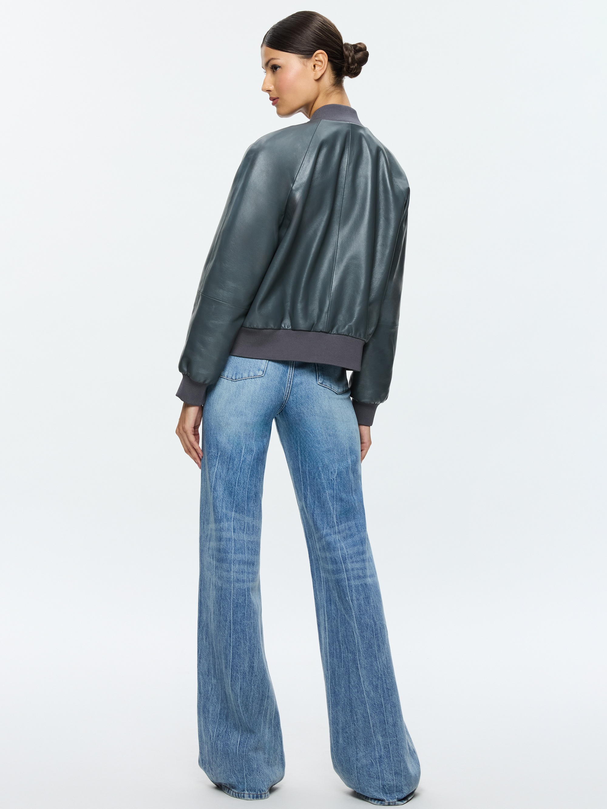 FELISA LEATHER VARSITY JACKET - 4