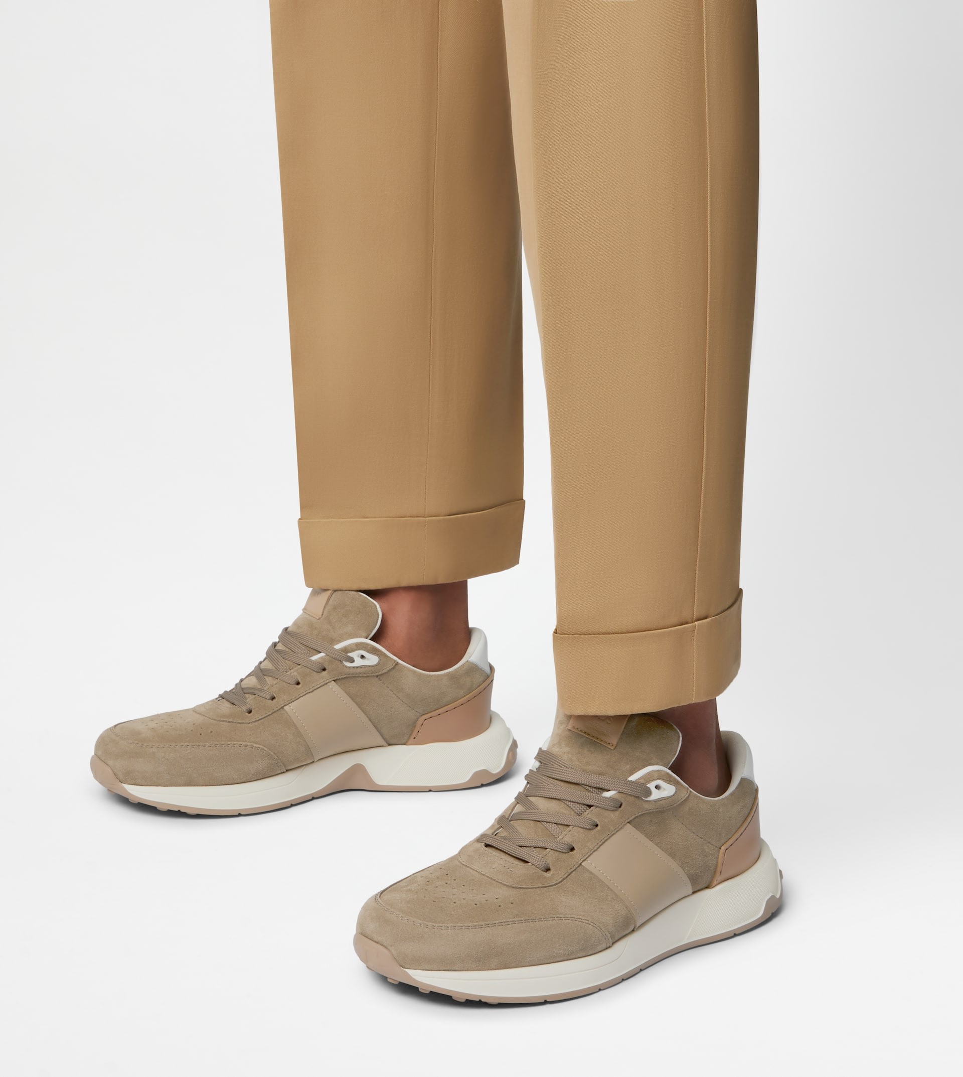 SNEAKERS IN SUEDE - BEIGE, BROWN - 6