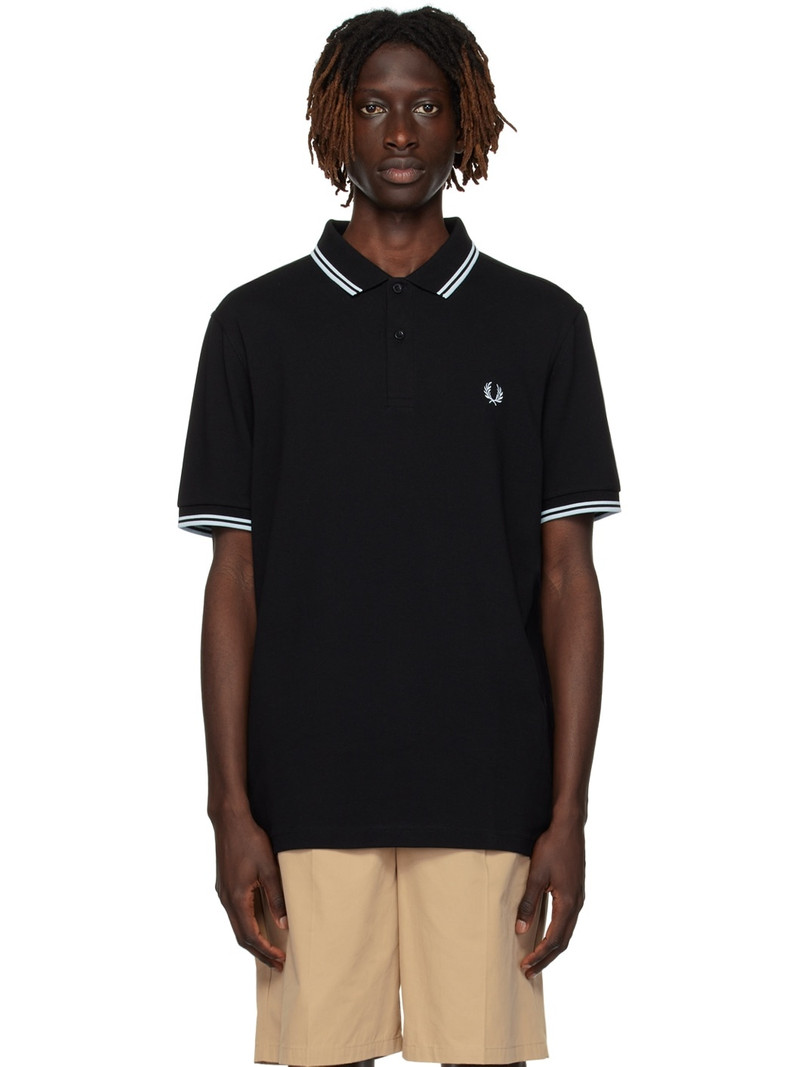Black Twin Tipped Polo - 1