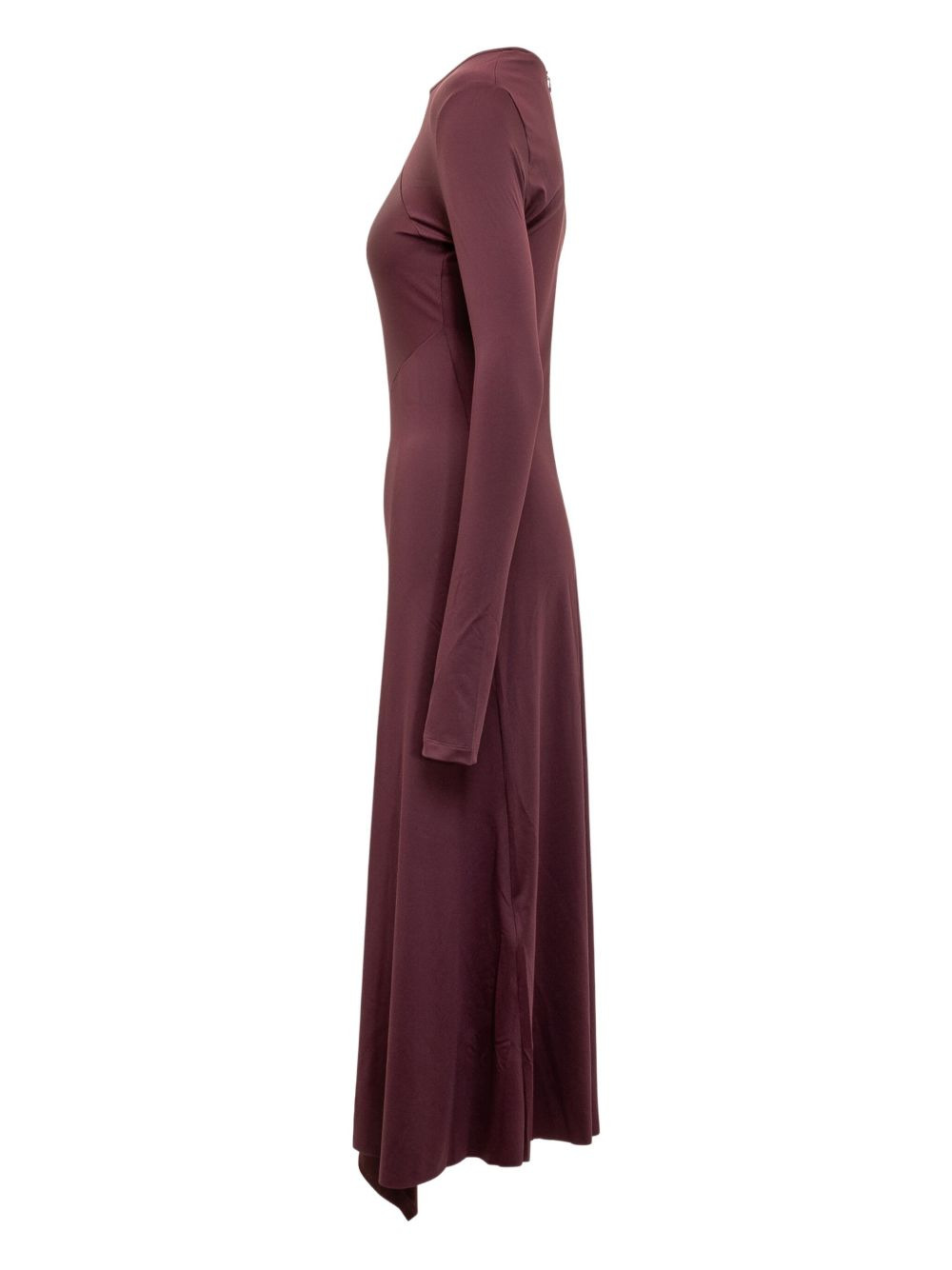 asymmetric draped midi dress - 2