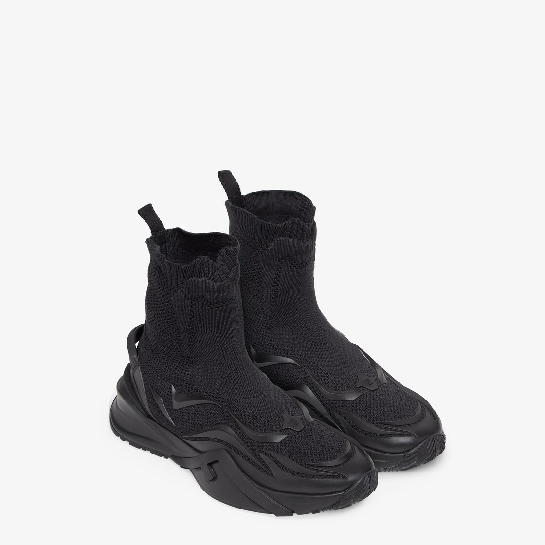 Black mesh running sneakers - 4