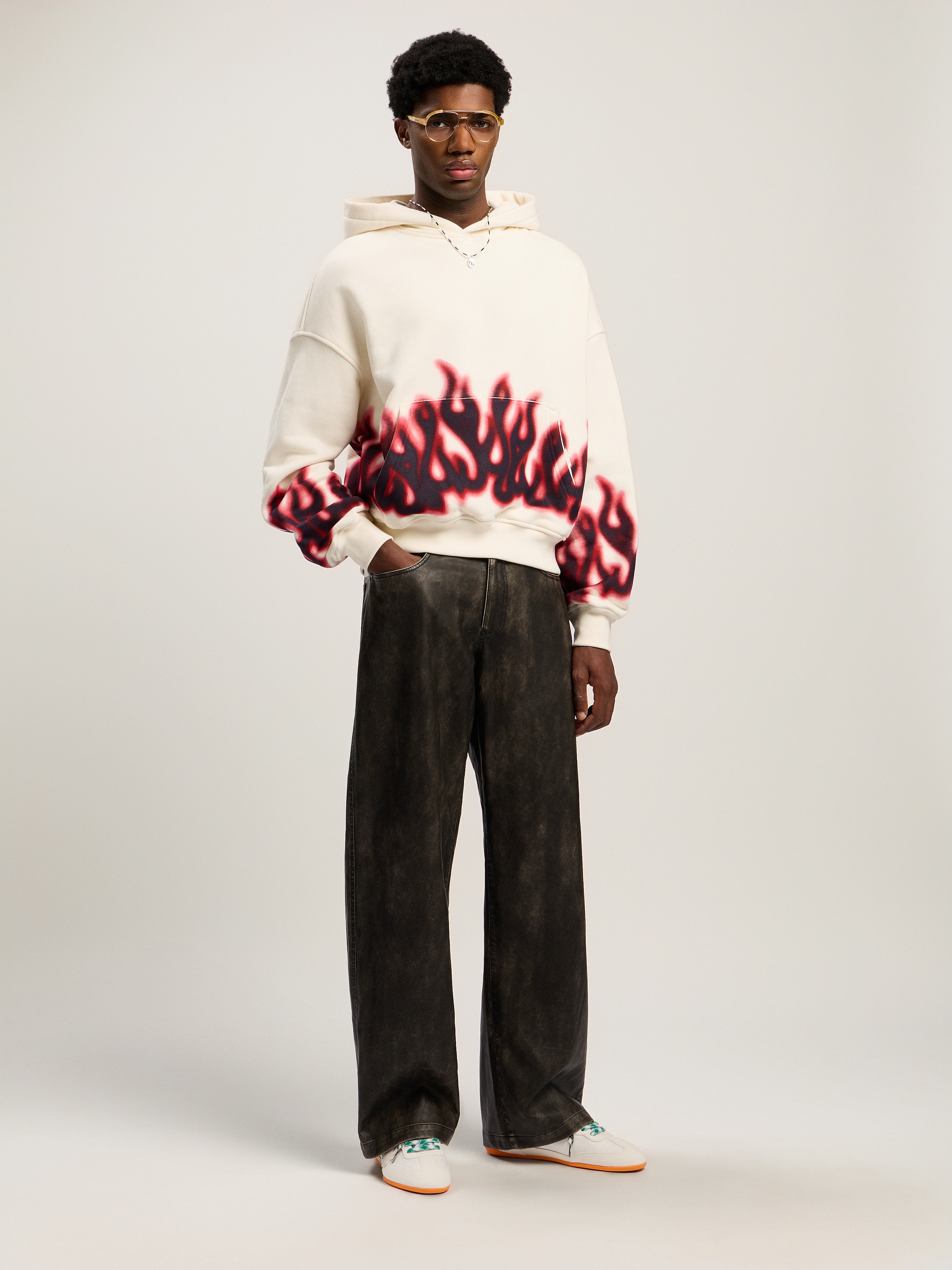 Flames Loose Hoodie - 2