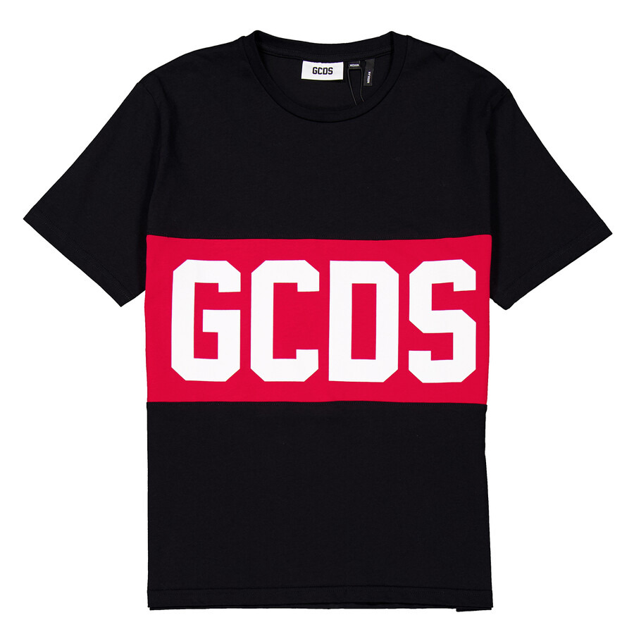 GCDS Black Logo Band Cotton T-Shirt - 5
