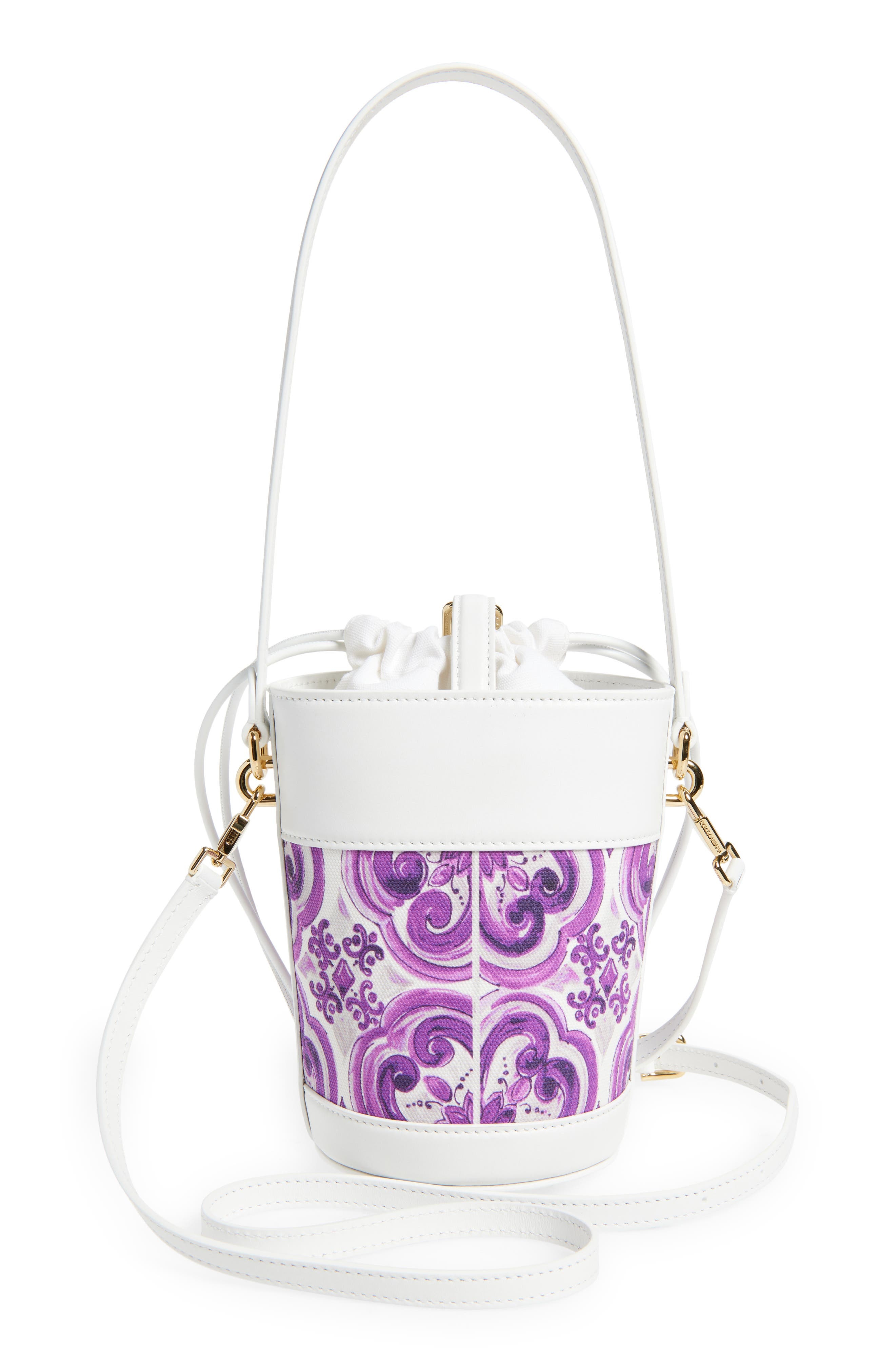 Dolce&Gabbana Capri Majolica Canvas Bucket Bag in I03Tn Maiolica 3 Viola at Nordstrom - 4