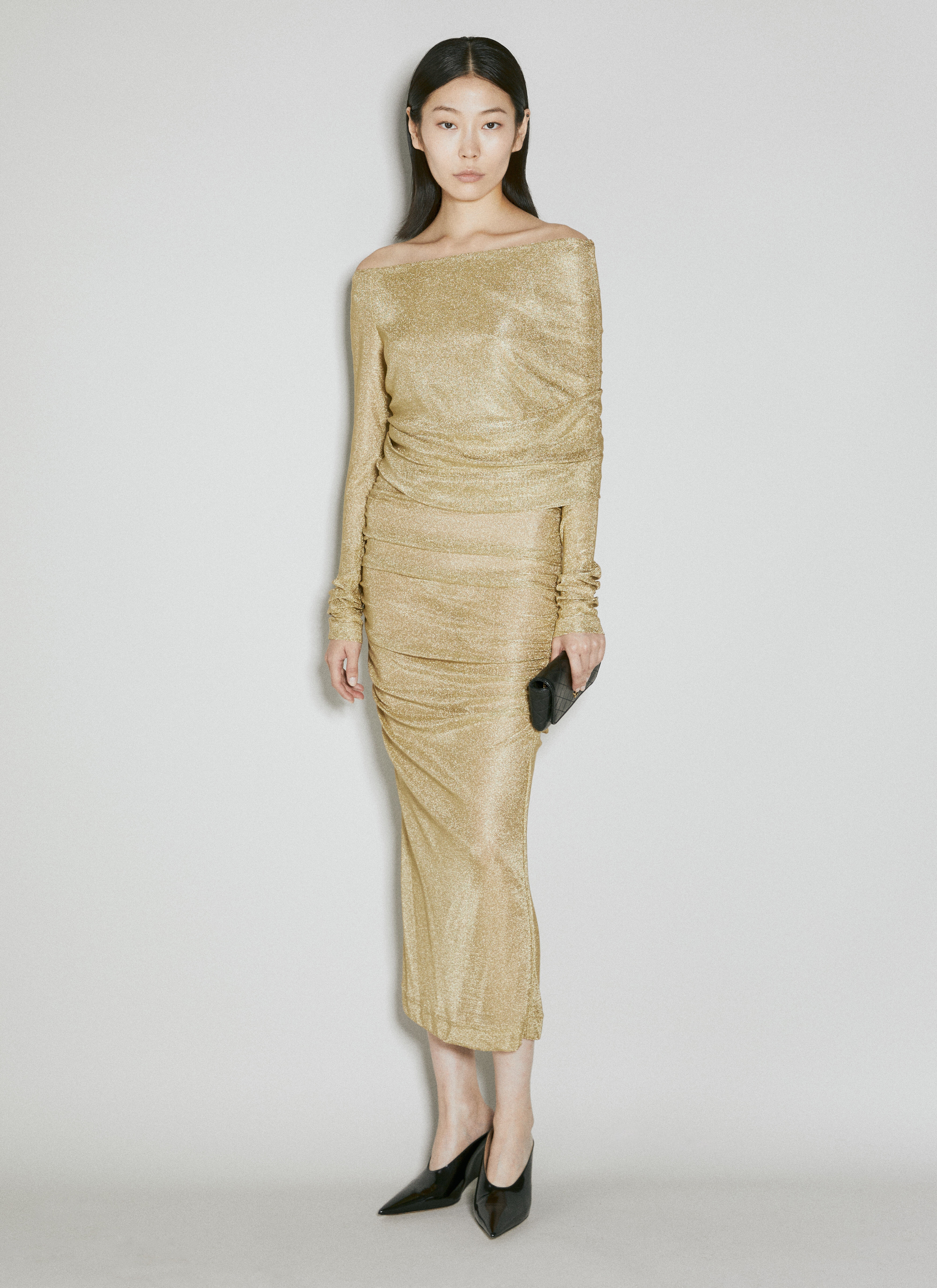 Lurex Mesh Midi Dress - 4