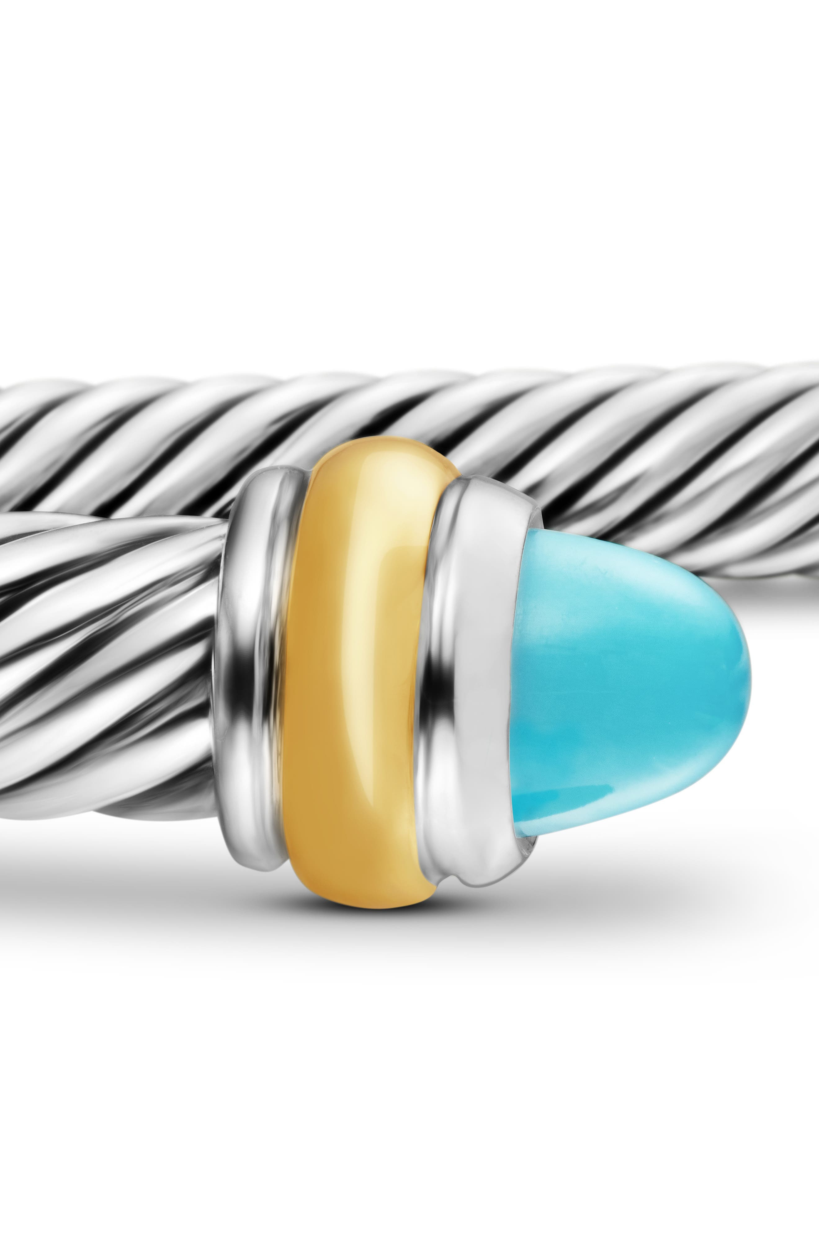 David Yurman Cable Classic Bracelet with 18K Gold & Semiprecious Stones, 4mm in Turquoise at Nordstr - 4