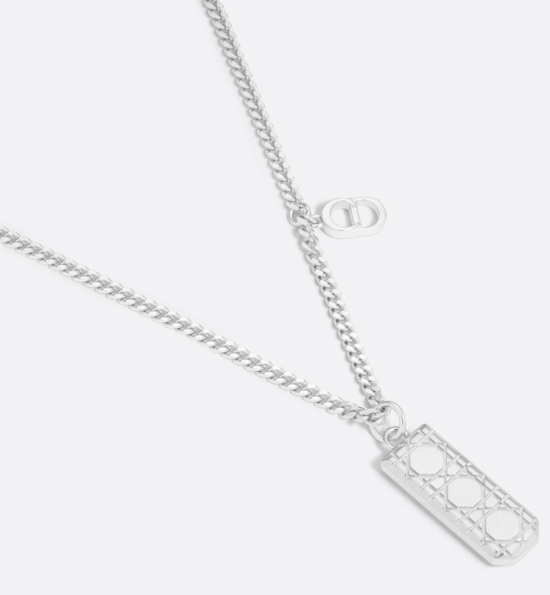 Dior Cannage Plate Pendant Necklace outlook