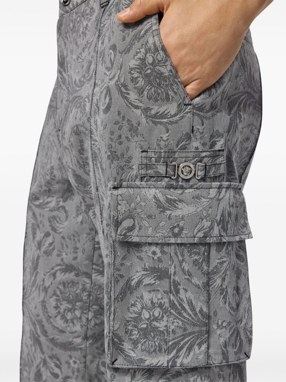 Barocco jacquard cargo trousers - 5