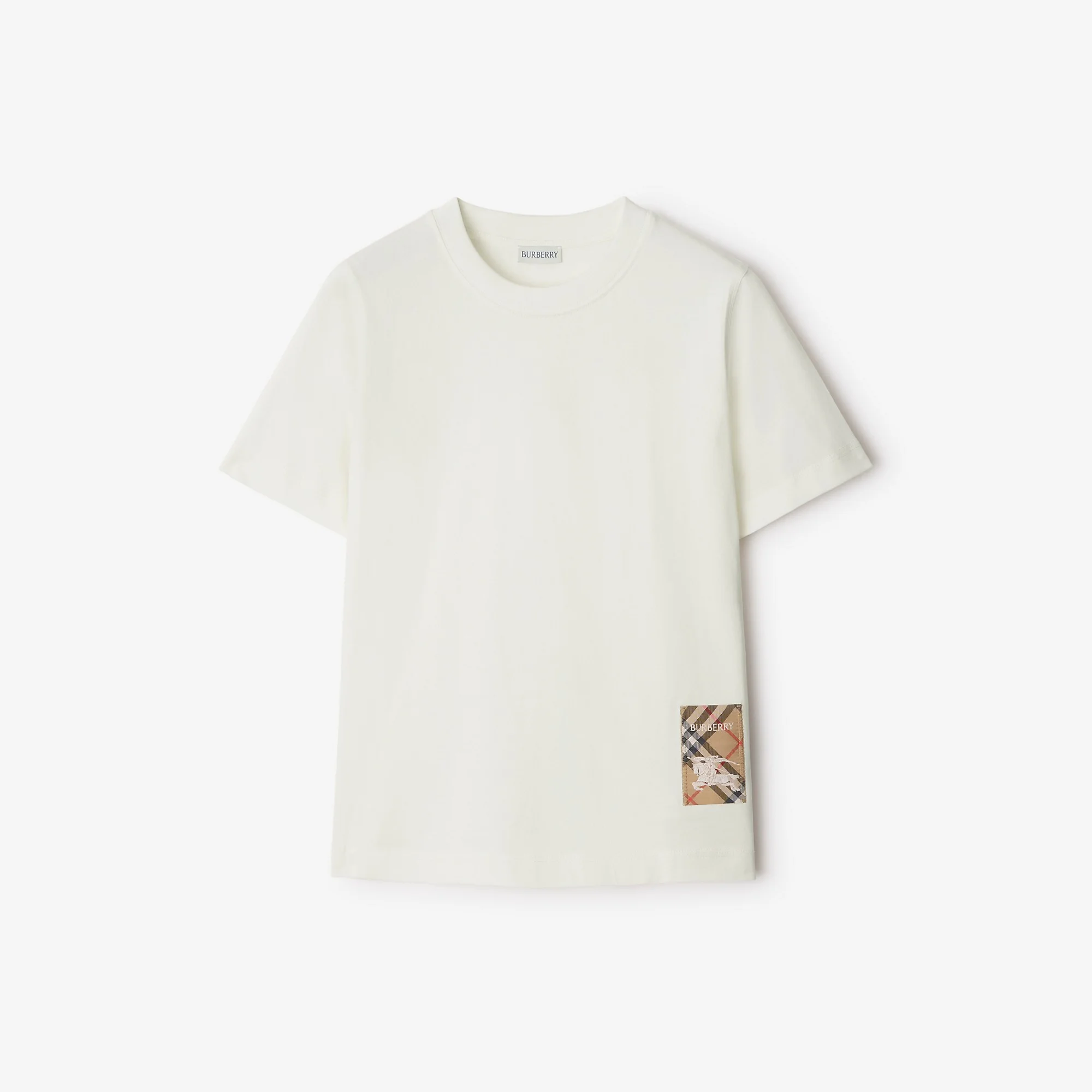 Check Label Cotton T-shirt - 1