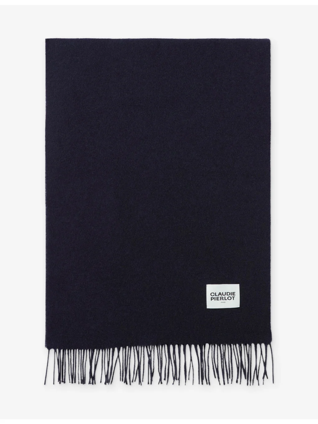 Wide Fringed-Trim Wool Scarf - 1