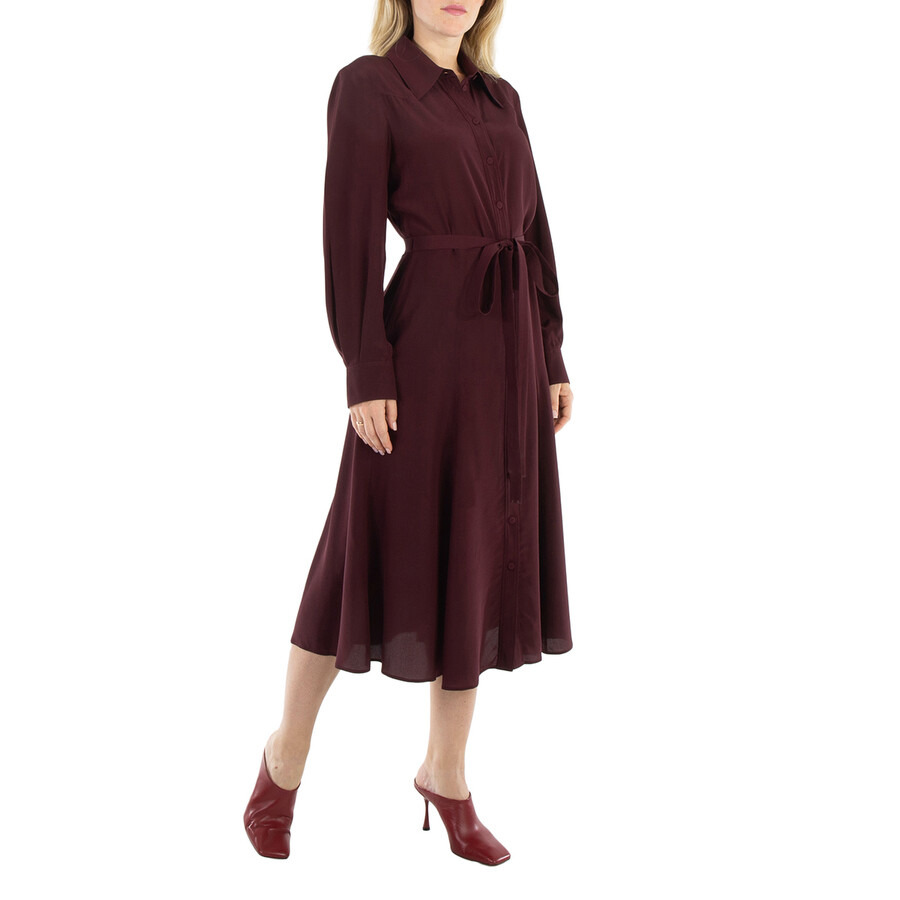 Chloe Obscure Purple Long-Sleeve Midi Shirt Dress - 5