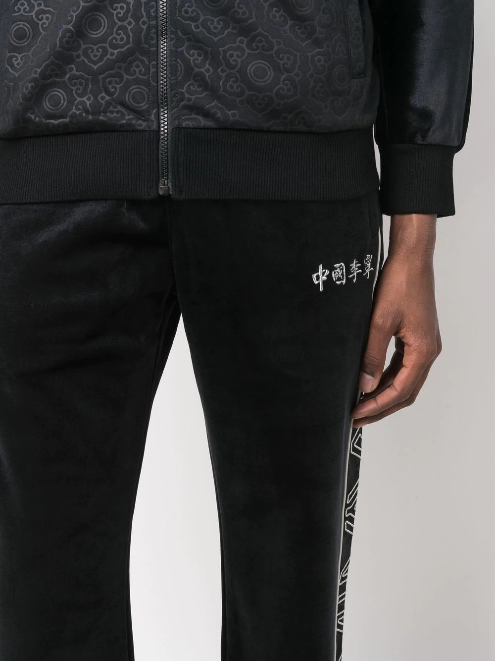 cropped leg track pants - 6