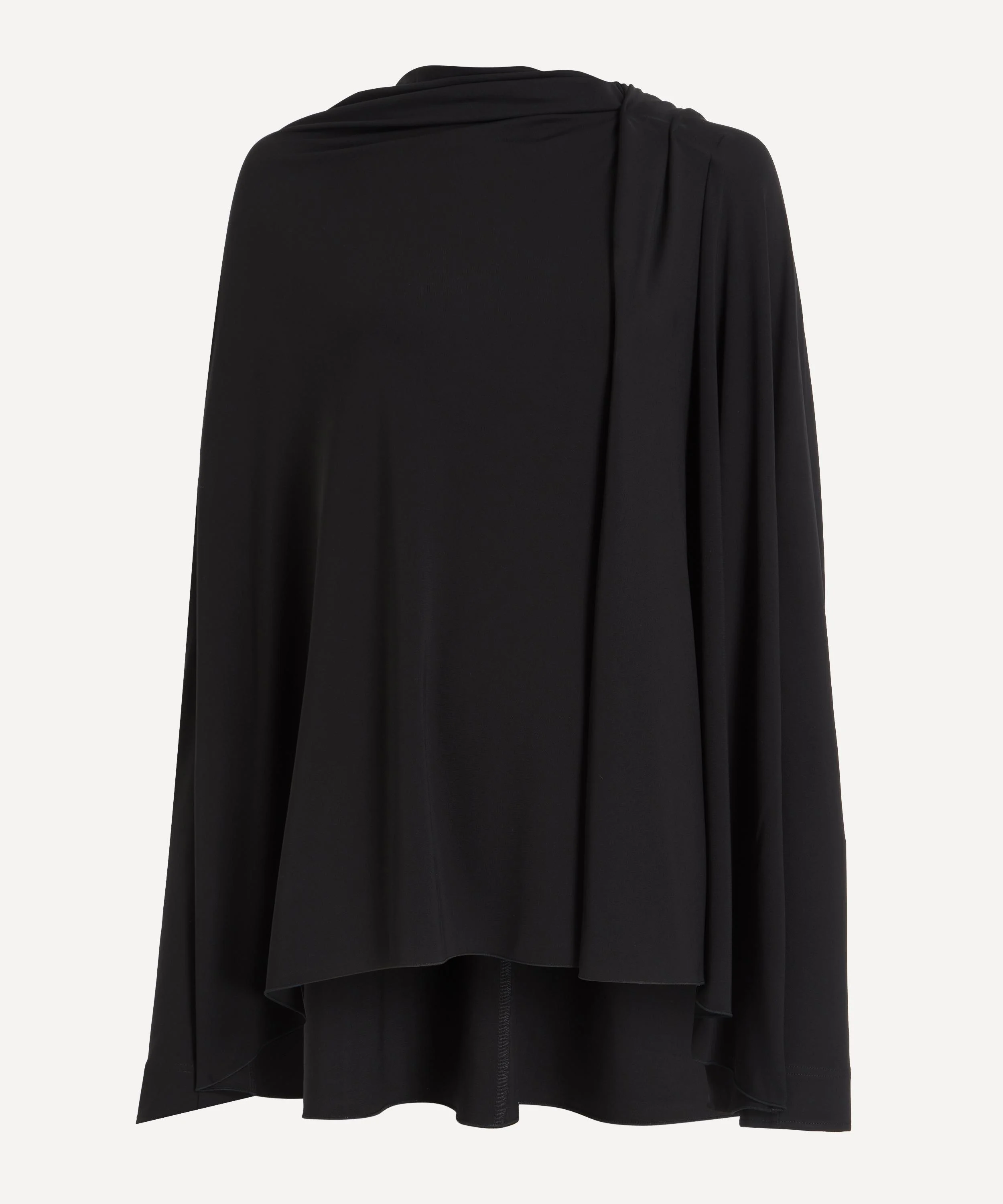 Black Draped Blouse - 1