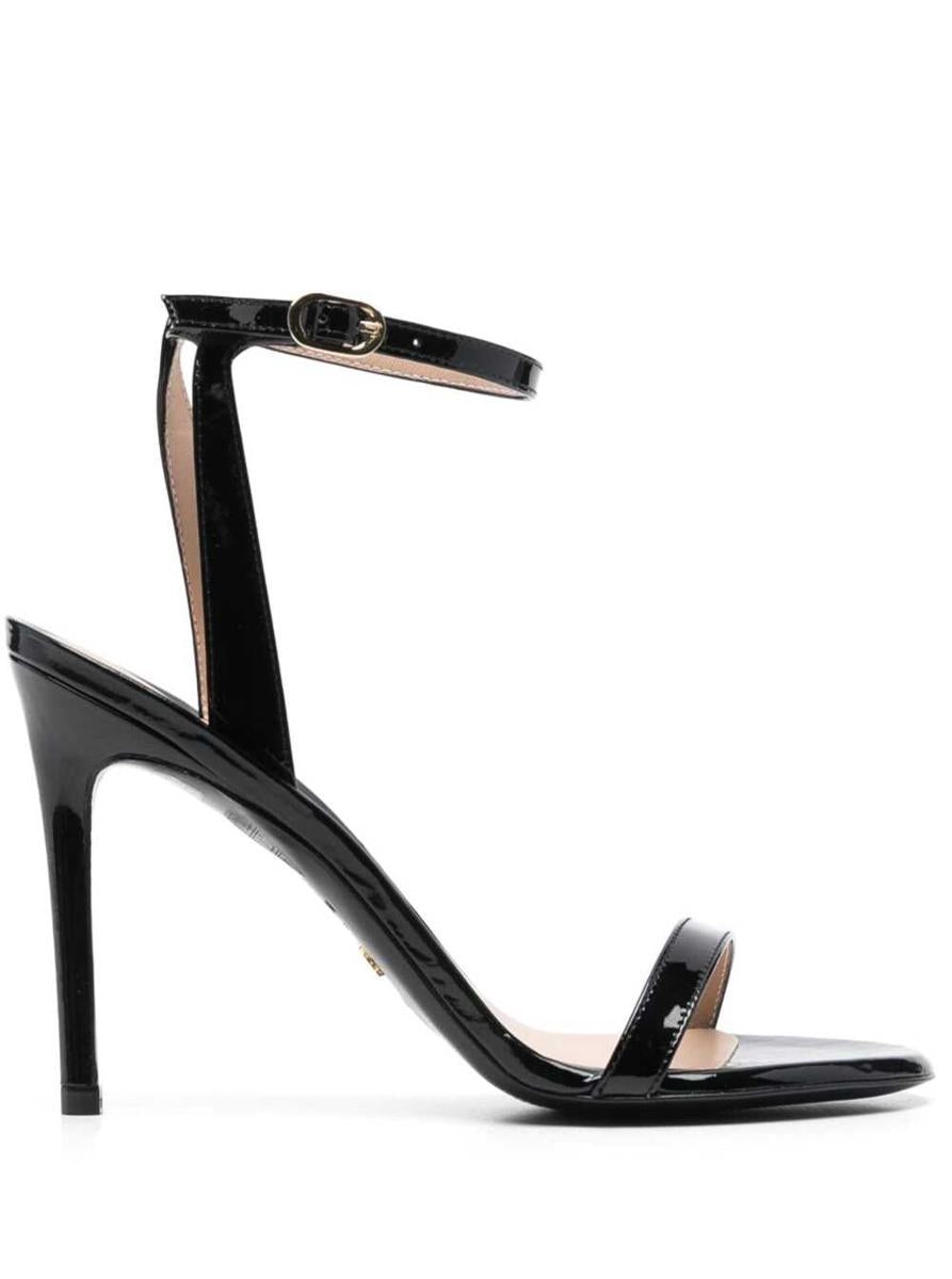 STUART WEITZMAN 'BARELY NUDE' BLACK SANDALS WITH STILETTO HEEL IN PATENT LEATHER WOMAN - 1