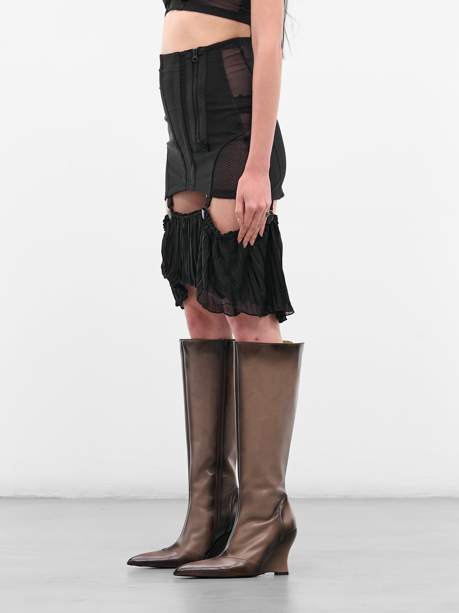 Black Uma Girdle Mini Skirt - 2