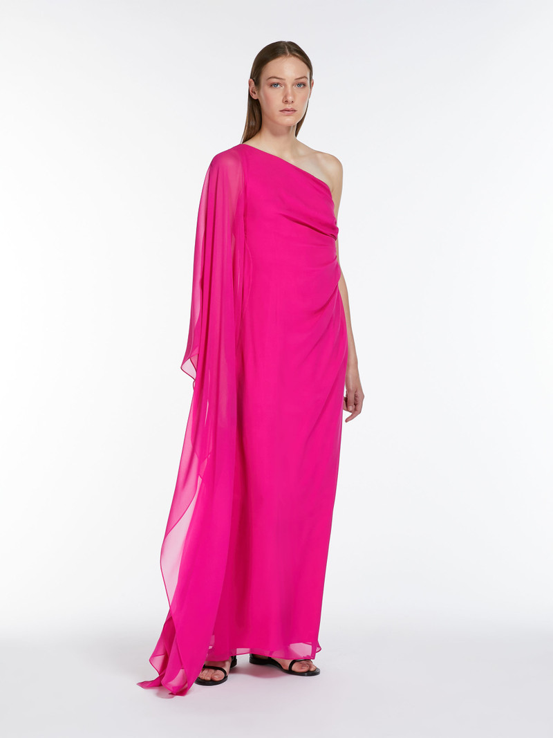 Max Mara VALLET Washed silk one-shoulder dress outlook
