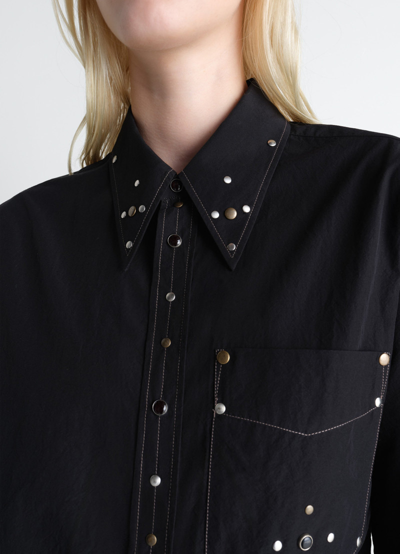 FITTED SHIRT WITH STUDS IN CREPE COTTON 5