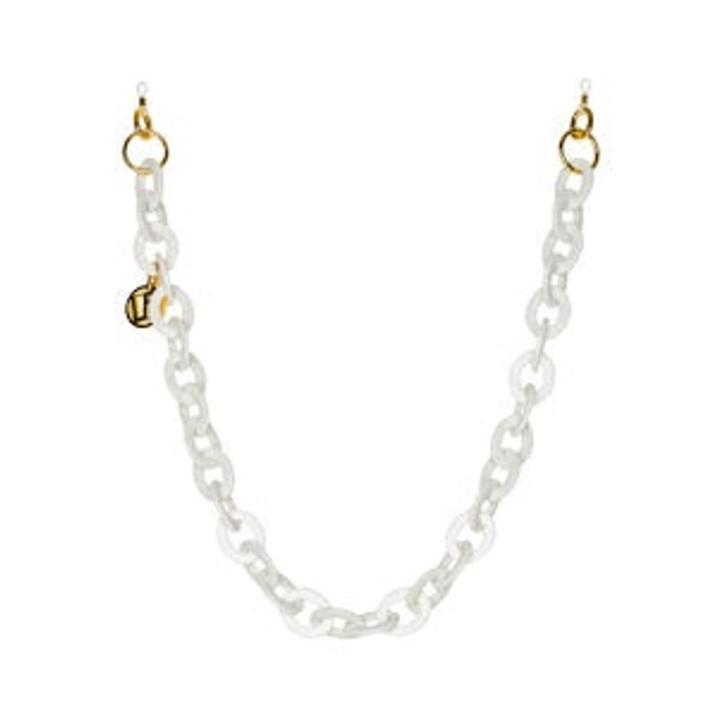 WHITE OVAL ACETATE CHAIN 1
