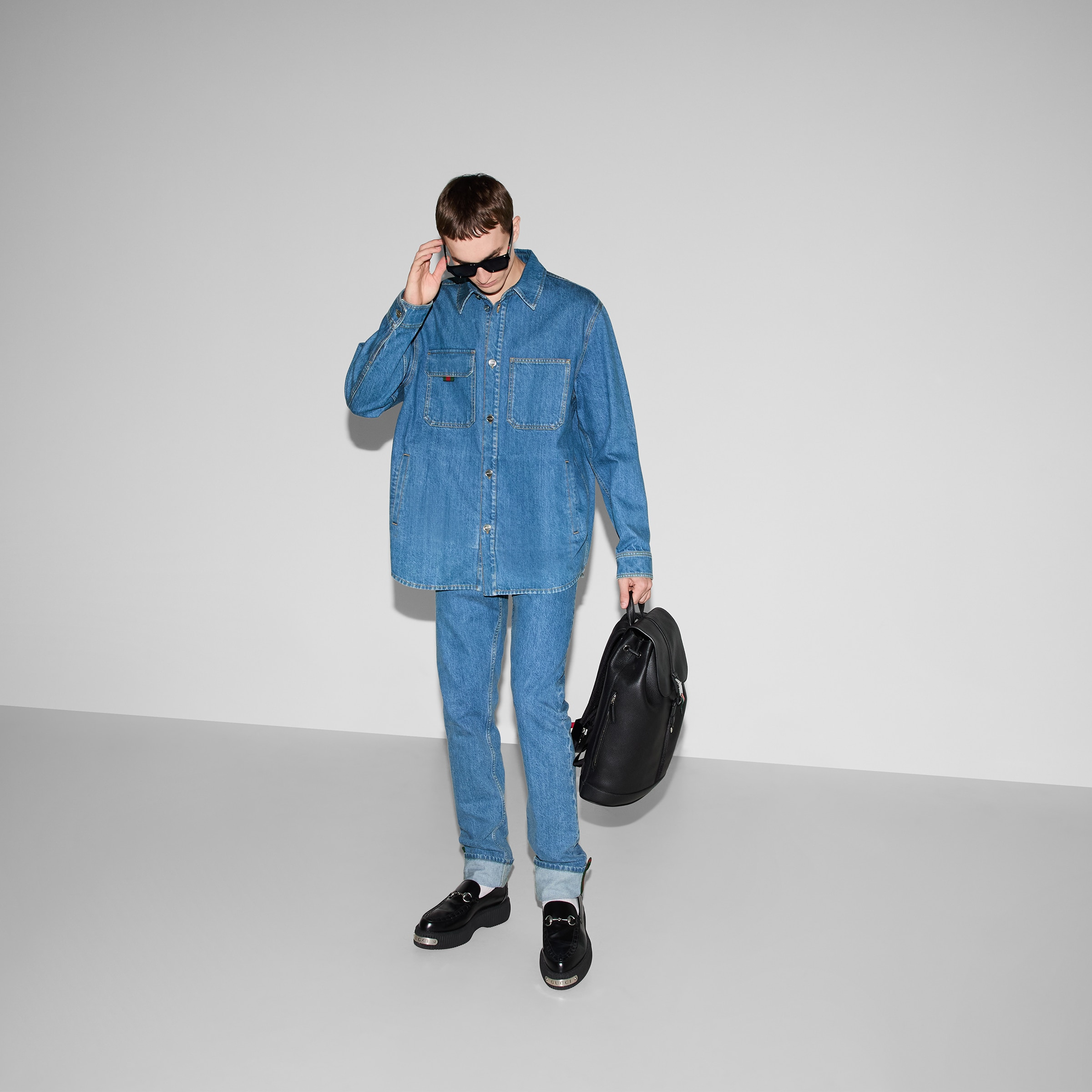 Tapered fit denim pants - 6